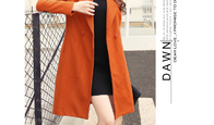 Thickening of ladies wool and cotton turn-down collar coat fashion and casual