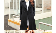 Thickening of ladies wool and cotton turn-down collar coat fashion and casual
