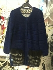 Round neck sleeve length warm mink cashmere elegant & fashion ladies coat