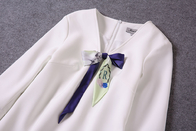 V neck fashion & elegant long sleeve polyester+spandex ladies dresses
