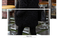 Round neck zipper design long sleeves ladies fashion & elegant fur coat