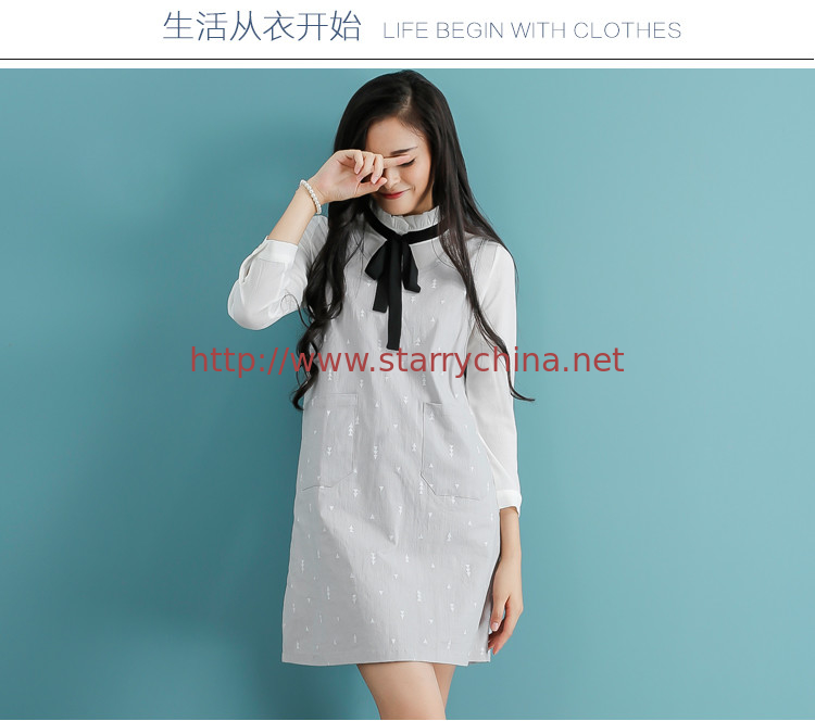 fashion high collar  chiffon shirt with cotton shoulder-straps